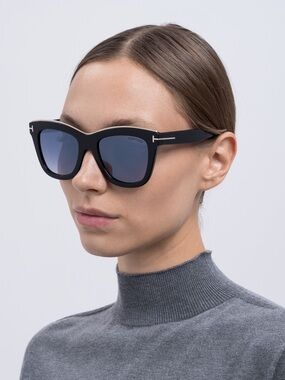 Tom Ford Black Frame Sunglasses with gray Gradient Lenses